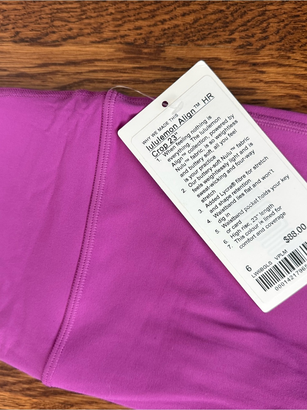 NWT lululemon athletica Align High-Rise Crop 23" in Magenta